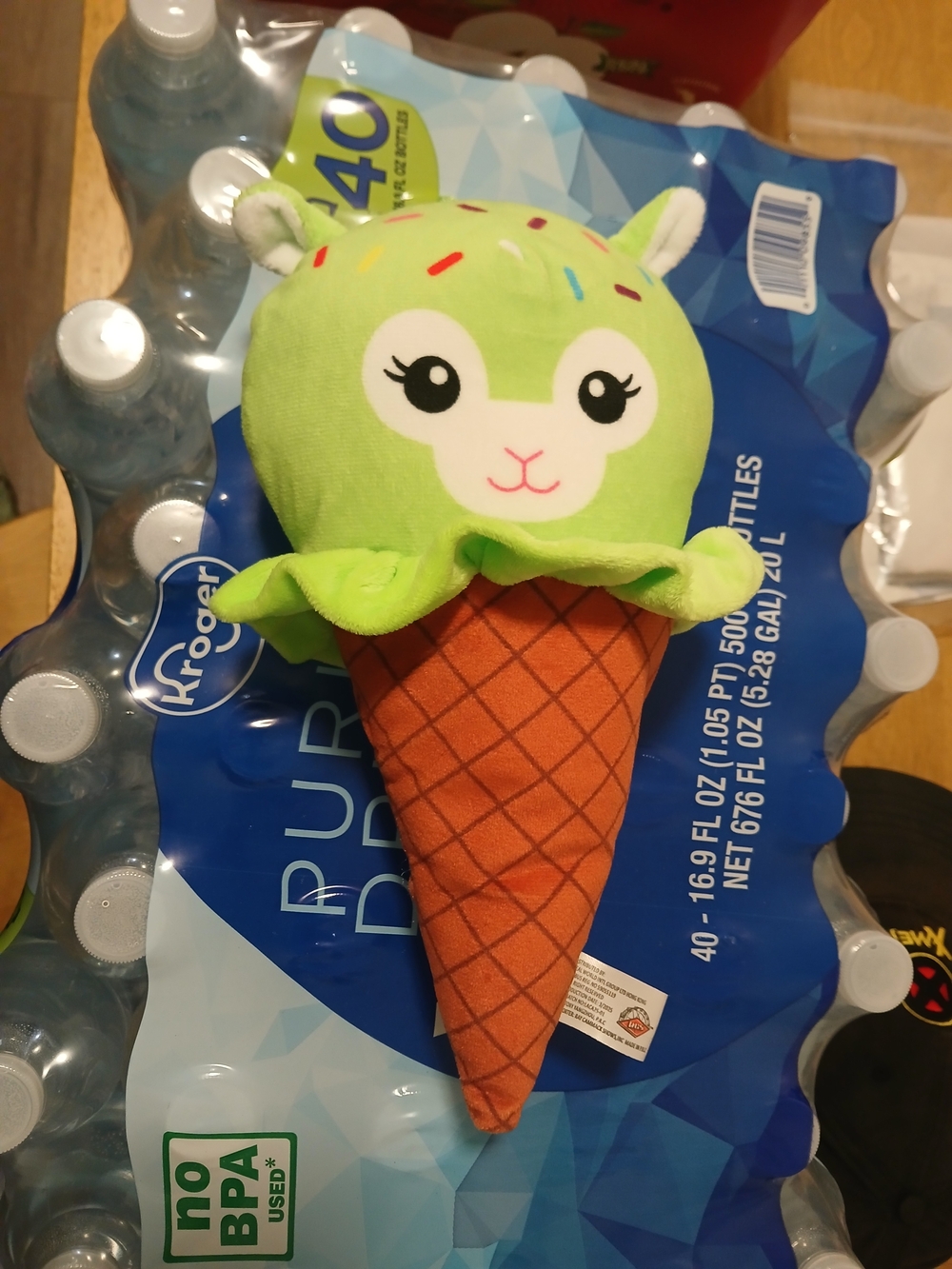 Green Ice Cream Cone Plush Toy for Kids - Cute Animal Design